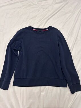 Tommy Hilfiger Navy Sweatshirt with Flag Trim